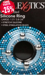 Steel Beaded Silicone Ring Large (L)