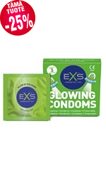 EXS Glow – pimeässä hohtava kondomi, 3 kpl
