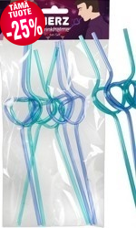 Heart-shaped straws, 6 kpl