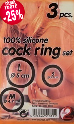 100% silicone cock ring trio