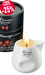 Plaisirs Secrets Massage Candle, Red Wood, 80 ml